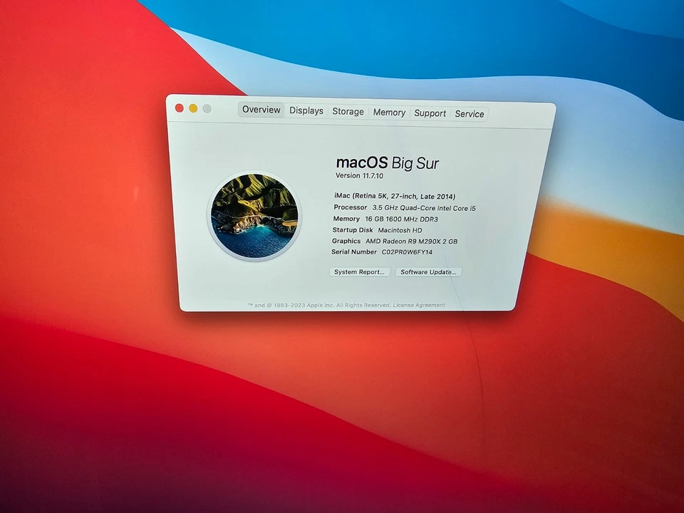 iMac Retina 5k 27-inch Late 2014 16GB 1TB Big Sur Drive w/ MX Keyboard & Mouse - Image 4 of 4