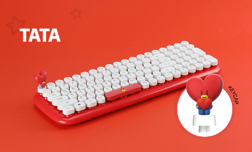 [BTS] BT21 Retro Wireless Keyboard with Character figure Keycap Royche Keyboard - Picture 7 of 16