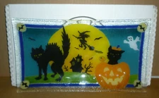 Peggy Karr Glass 14” BOO Tray Signed 2002