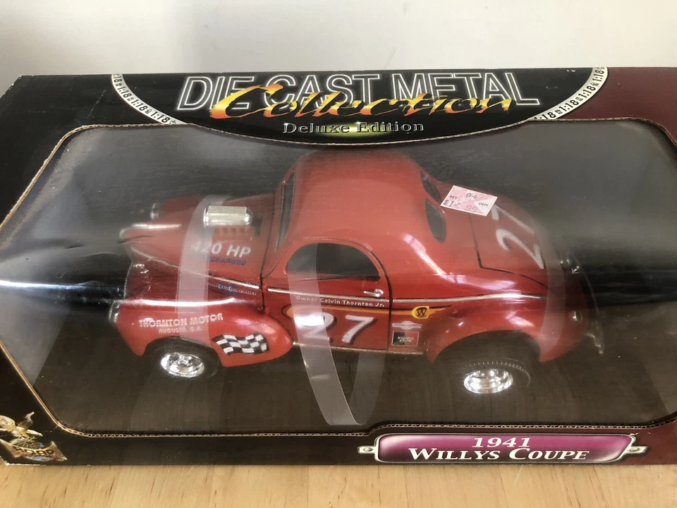 2001 Road Signature Deluxe Edition 1:18 Scale 1941 Willys Coupe Red #27 Die Cast - Image 4 of 4