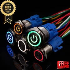 16mm/0.63'' Waterproof LATCH ON/OFF Stainless Steel Push Button Switch 12V LED