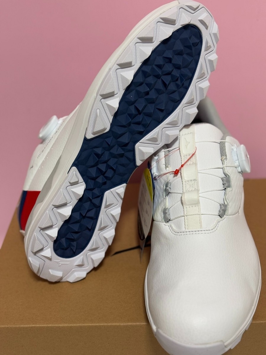 MIZUNO Golf Shoes WAVE HAZARD AQUA BOA WIDE 51GM2470 White Red