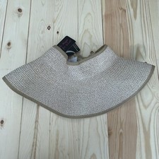 NWT Rampage Women's Beach Hat  Roll Up Straw visor Travel Foldable Bow OS SI9