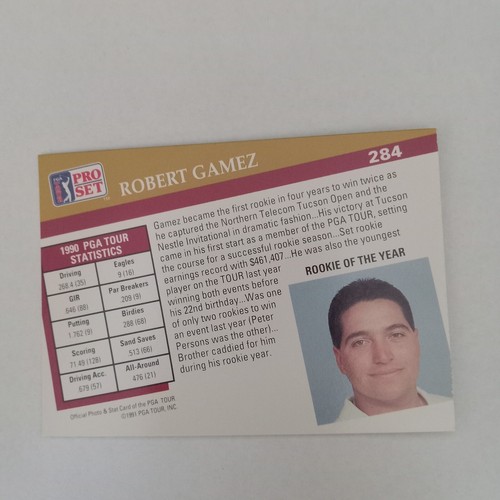 1991 PGA Tour Pro Set Robert Gamez Rookie Of The Year #284 ⛳ - Picture 7 of 12