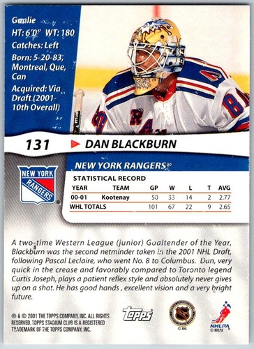 Cartes de base de hockey Topps Stadium Club 2001-02 - à choisir dans la liste - Photo 61 sur 75