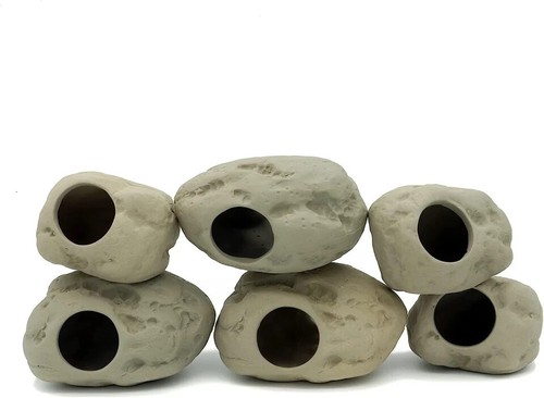 Aquarium Decoration Rock Cave Ceramic Betta Hideout Cichlid Stackable Cave Hidin - Picture 3 of 8