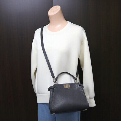 Fendi Peekaboo Mini Selleria Leather Gray /Kt11632Ng | eBay Fendi Peekaboo Mini Selleria Leather Gray /Kt11632Ng | eBay