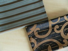 stock 2 TESSUTI JACQUARD, poliestere ,140x90 cm , marrone turchese , nero oro