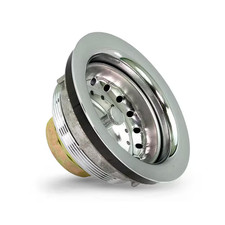 3-1/2 In. - 4 In. Heavy-Duty Kitchen Sink Stainless Steel Drain Assembly with St