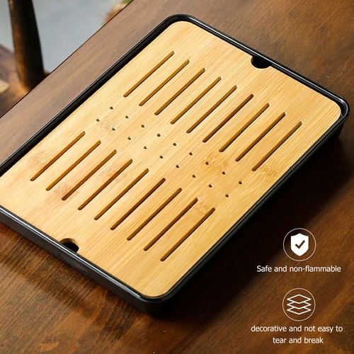 Bandeja de té de bambú multifuncional cocina escurridor plato tablero de drenaje estera tetera - Imagen 4 de 12