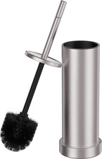 Brushed Nickel Toilet Brush and Holder Set, 304 Stainless Steel Toilet Brush for