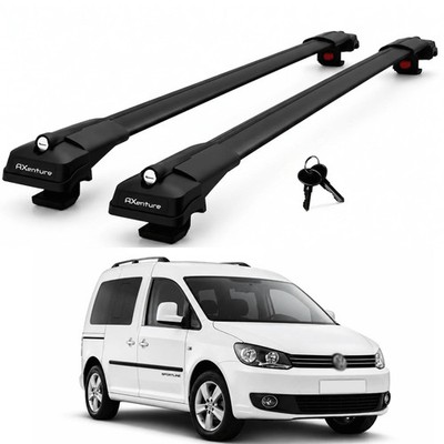 2X Roof Bars for Volkswagen Caddy Combi 2004-2020 Lockable Roof Rack Black
