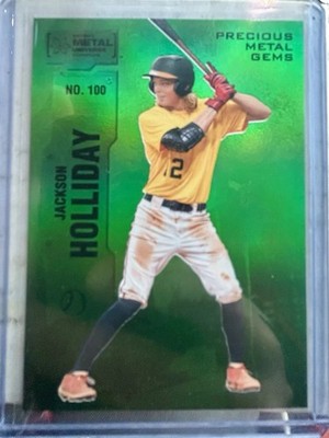 2022 Skybox Metal Universe Jackson Holliday GREEN PMG /10 Precious Metal Gems