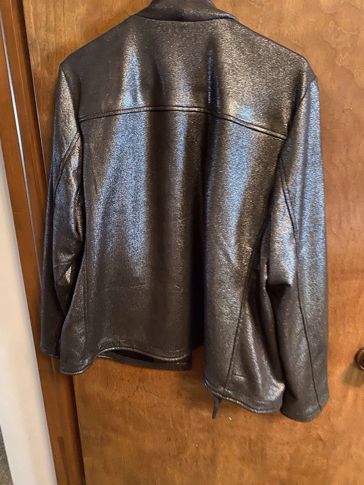 Chicos Foil Suede Everywhere Jacket In Solid Graphite Gray - Size 3 - New - Image 2 of 2