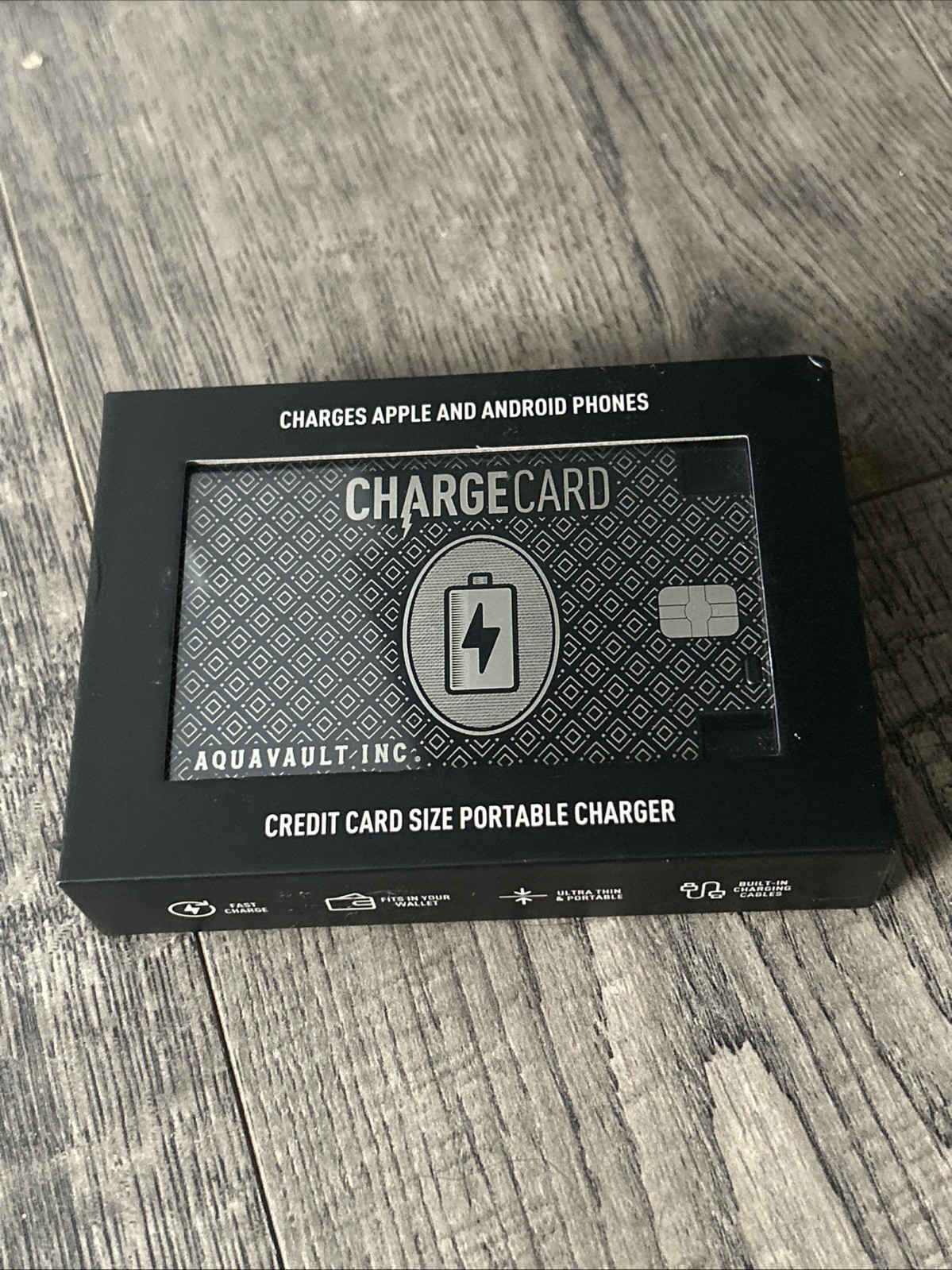 Aquavault ChargeCard 2300mah Ultra Thin Credit Size Portable Charger AV10 New