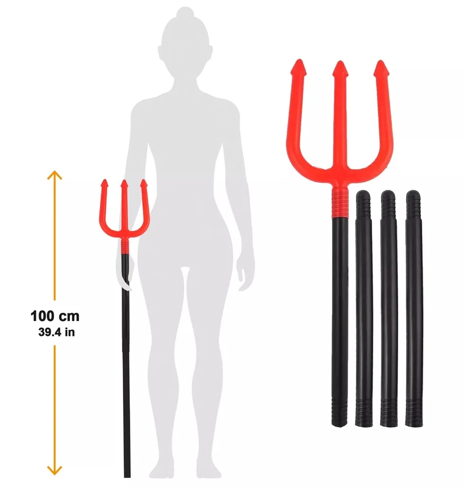 100cm Devil Fork Kids Halloween Devils Trident Fancy Dress Party Accessory - Image 2 of 2