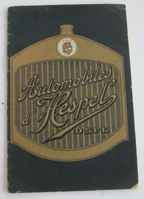 FRENCH EARLY 1900's ANTIQUE  AUTOMOBILE BROCHURE MANUAL d'Hespel DSPL        B69