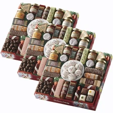 The Swiss Colony 27 Favorites Gift Set 3 Red Boxes Meats Cheeses Sweets Holiday