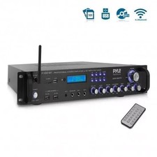 Pyle Bluetooth 3000W 2-Ch Hybrid Pre-Amplifier w/ USB/SD/AUX/AM/FM Radio P3001BT
