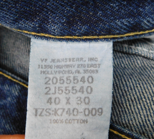 Vintage NOS Lee Men's Relaxed Fit Tapered Leg Jeans 40x30 Dark Stone Wash #3918 - Picture 11 of 11