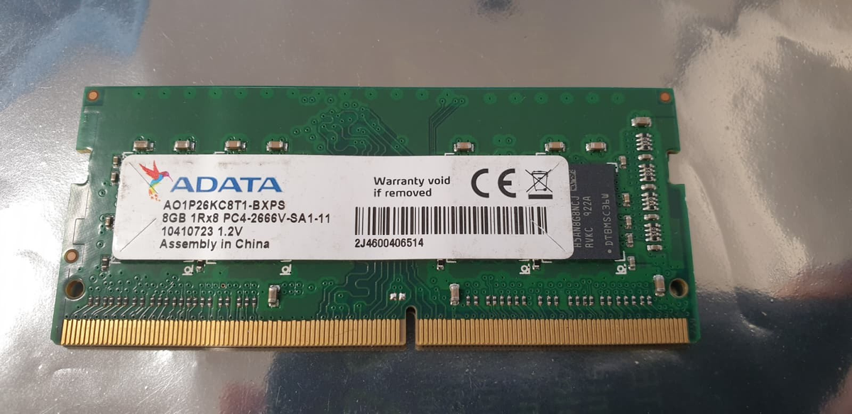 ADATA 8GB DDR4 Laptop Ram 2666MHz AO1P26KC8T1-BXPS 1Rx8 PC4-2666V