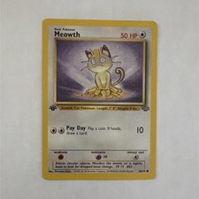 Pokémon Meowth Jungle 56/64 Common 50 HP Basic Regular 1st Edition Wizards Card