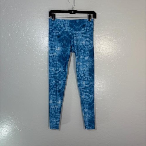 Onzie Flow Leggings Womens Small Medium Blue Tie Dye Yoga High Rise Stretch