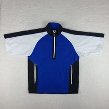 Foot Joy Sweater Men Small Blue Black White Quarter Zip Performance FJ Tech Golf
