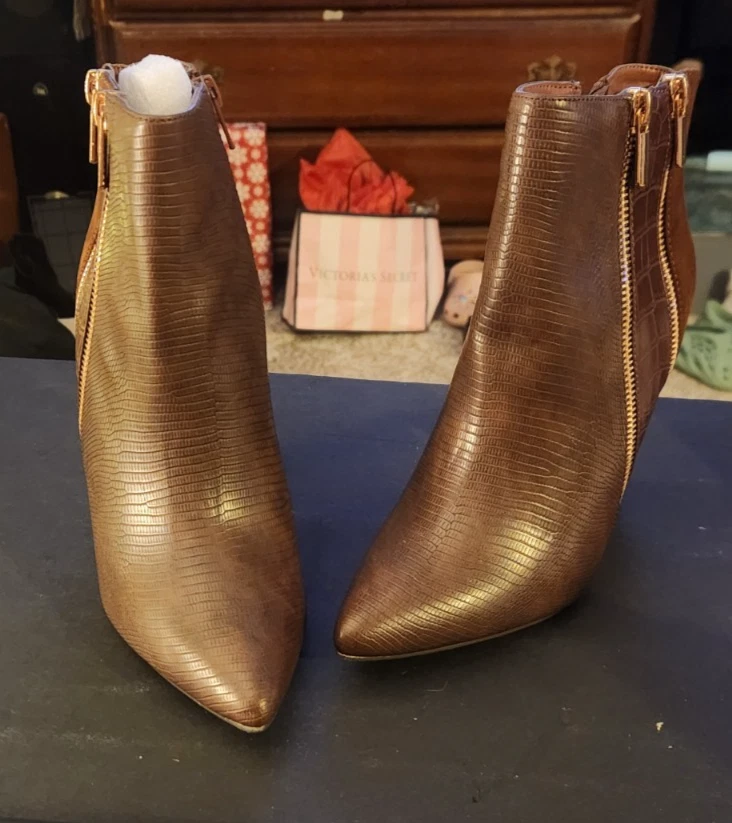 Bottes Genou Diane Von Furstenberg Gladyss, Cuir Python Embossé, Taille US 9M (39) - Neuf Avec Boîte