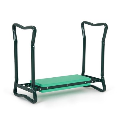 Garden Kneeler Seat 2-in-1 Foldable Stool Cushioned Pad Yard Work Green Backyard