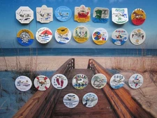 23  YEAR  COLLECTION  AVALON   NEW  JERSEY  SEASONAL  BEACH  BADGES/TAGS