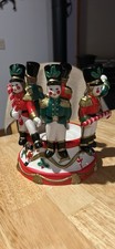 RARE Partylite Porcelain 6 Toy Soldier Candle Holder P7703 Christmas NEVER USED 