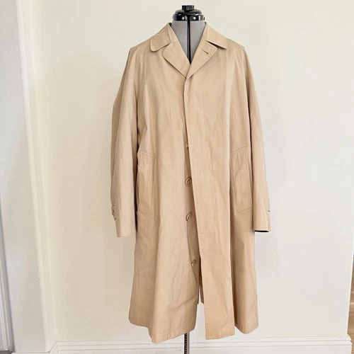 $798 Brooks Brothers Automatic Mens Trench Coat Beige Removable Wool Liner 40R - product listing photo