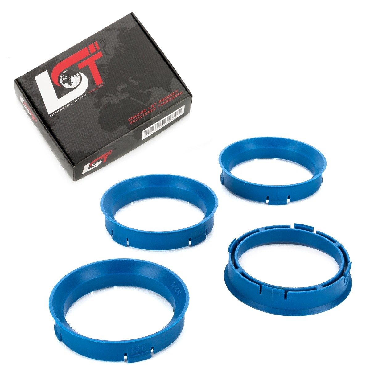 4x Distance Rings Centering Blue Alloy Wheels Ø 57,1 MM - Ø 66,6 for Vauxhall