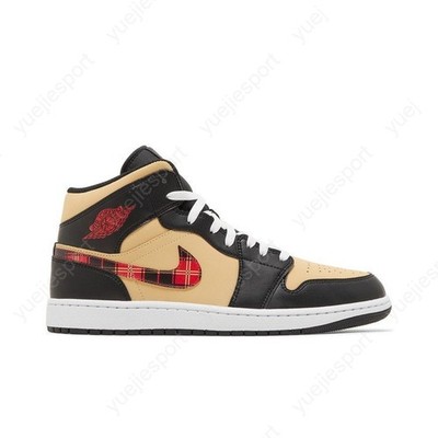Nike Air Jordan 1‎ Mid SE Tartan Swoosh Men\'s Size 9 DZ5329-001 New Mens 2022 Air Jordan 1 Mid SE  main image 3