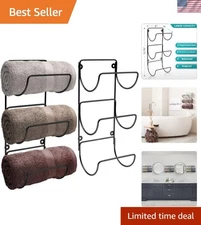 Towel Holder for Bathroom Wall - 6 Level Wall Mounted Towel Rack Shelves for ...