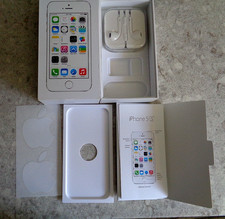 IPHONE 5S 16GB SILVER BOX, HEADPHONES  STICKERS NO PHONE