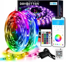 Led Strip Lights Smart with App Control Remote, 2835 RGB for Bedroom, Music Sync