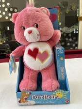 Vintage 2002 Love-a-lot Care Bears Stuffed Plush With VHS Tape NEW SEALED