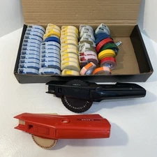 Dymo Office Mate II Label Maker 1540 $ 1885 50+ LOT of TAPE 3/8 1/2 Rotex VTG