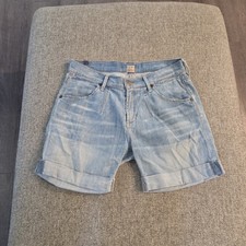 Citizens of Humanity Marlow Cuffed Short Light Wash Blue Denim Sz 26 Relaxed