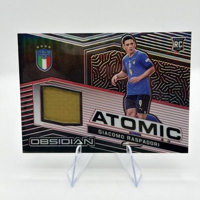 2021-22 Panini Obsidian - Atomic Material Giacomo Raspadori Red Etch /25 (RC)
