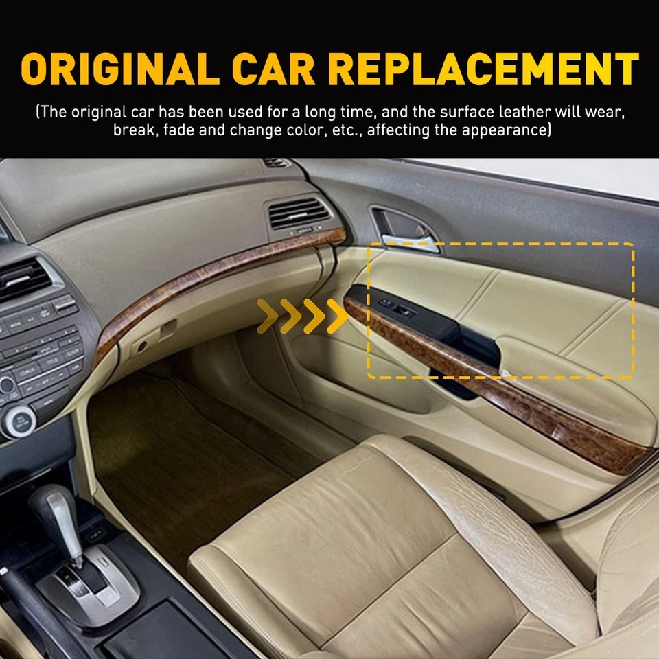 Cubierta de cuero para paneles de puertas delanteras para Honda Accord 2008-2012 sedán beige Foto 2 de 4