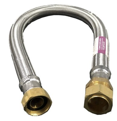 EZ-Fluid 3/4'' Compression (7/8'' OD) x 3/4''FIP x 12'' 12 Inch, stianless steel 