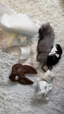 Therian/Furry/Cosplay Pack: Includes 12 Masks, 2 Tails, Eye Mesh, Fabric, Decor