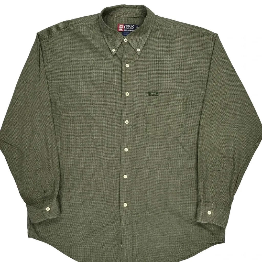 Chaps Ralph Lauren Checked Shirt - XL Green Cotton image 4