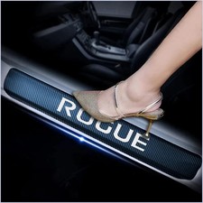 4Pcs Car Door Sill Protector for Nissan Rogue, Carbon Fiber Anti-Scratch Guar...