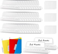 Hanging File Folder Tabs, 30 Set Transparent File Folder Tabs with Inserts for