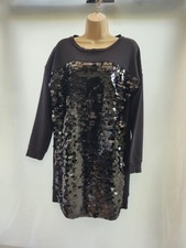 French Connection Emilia Black Sequin Sweater Dress Long Sleeve Small