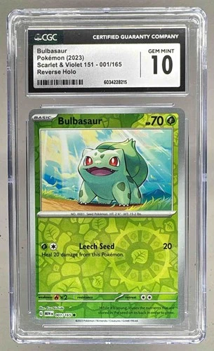 8215 Bulbasaur 2023 Pokemon SV 151 #001 Reverse Holo CGC 10